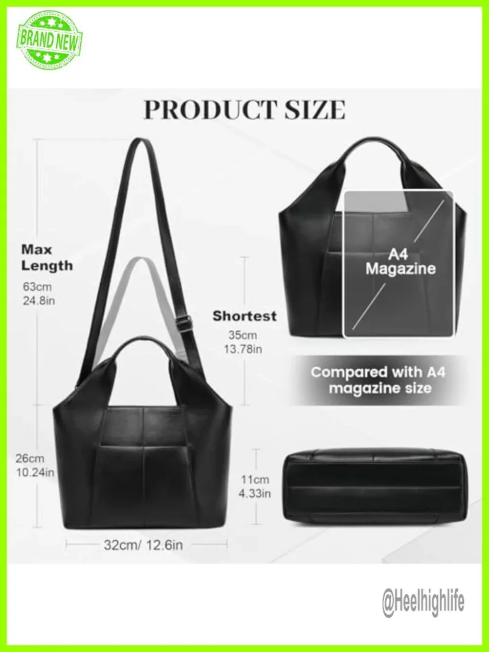 Vegan Leather Medium Satchel Handbag Crossbody Hobo Bag with Multi Pockets